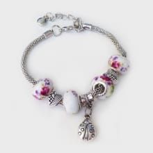 Bedelarmband Roze